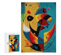 300 PCS Puzzles for Adults Cosmic Crescents And Orbits - Mid-Century Modern Abstract Geometry Jigsaws for Adults Relax Games Presents for Women Birthday And Unique Gifts 300 PCS