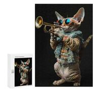 300 PCS Puzzles for Adults Devon Rex Trumpet Adult Jigsaw Family Games Precision Cutting Unique Gifts for Birthday And Christmas 300 PCS