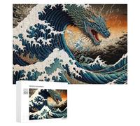 300 PCS Puzzles for Adults Dragon Wave A Mythical Storm Jigsaws for Adults Relaxing Games Presents for Women Unique Gifts for Birthday And Christmas 300 PCS