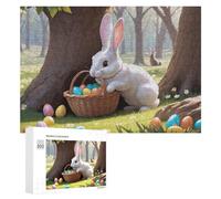 300 PCS Puzzles for Adults Easter Bunny Basket Eggs-2 Jigsaws for Adults Relaxing Games Presents for Women Unique Gifts for Birthday And Christmas 300 PCS