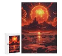 300 PCS Puzzles for Adults Fiery Desert Sunset Scene Jigsaw Puzzles for Adults Improve Memory Help The Brain Exercise Gifts for Friends And Family 300 PCS