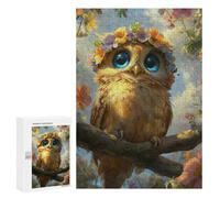 300 PCS Puzzles for Adults Floral Crowned Owl Artwork Puzzle For Teenagers Birthday Present Difficult And Challenge Unique Birthday And Xmas Gifts 300 PCS