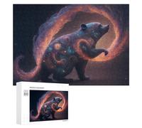 300 PCS Puzzles for Adults Galactic Bear Cosmic Artwork Jigsaws for Adults Relaxing Games Presents for Women Unique Gifts for Birthday And Christmas 300 PCS