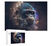 300 PCS Puzzles for Adults Galactic Gorilla Cosmic Chimpanzee Portrait Jigsaws for Adults Relaxing Games Presents for Women Unique Gifts for Birthday And Christmas 300 PCS
