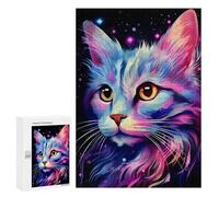 300 PCS Puzzles for Adults Galactic Kitten Portrait -2 Jigsaws for Adults Relaxing Games Presents for Women Unique Gifts for Birthday And Christmas 300 PCS