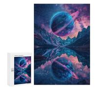300 PCS Puzzles for Adults Galactic Reflections Celestial Lake Scene -2 Jigsaw Puzzles for Adults Improve Memory Help The Brain Exercise Gifts for Friends And Family 300 PCS