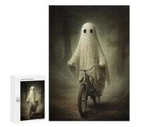300 PCS Puzzles for Adults Ghost on Bicycle in Forest Puzzle For Teenagerss Hand Speed Race Train Your Brain And Hands Addictive Toys to Cultivate Patience 300 PCS