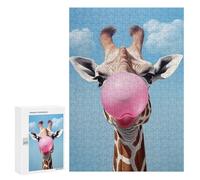 300 PCS Puzzles for Adults Giraffe And Bubble Gum Adult Jigsaw Family Games Precision Cutting Unique Gifts for Birthday And Christmas 300 PCS