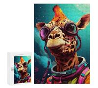 300 PCS Puzzles for Adults Giraffe Astronaut Goggles Puzzle For Teenagers Birthday Present Difficult And Challenge Unique Birthday And Xmas Gifts 300 PCS