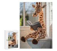 300 PCS Puzzles for Adults Giraffe Reading on The Toilet Puzzle For Teenagerss Hand Speed Race Train Your Brain And Hands Addictive Toys to Cultivate Patience 300 PCS