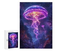 300 PCS Puzzles for Adults Glowing Jellyfish Forest Puzzle For Teenagers Birthday Present Difficult And Challenge Unique Birthday And Xmas Gifts 300 PCS