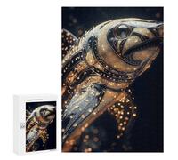 300 PCS Puzzles for Adults Gold Shark Sculpture Puzzle For Teenagerss Hand Speed Race Train Your Brain And Hands Addictive Toys to Cultivate Patience 300 PCS