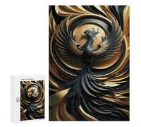 300 PCS Puzzles for Adults Golden Abstract Phoenix Puzzle For Teenagerss Hand Speed Race Train Your Brain And Hands Addictive Toys to Cultivate Patience 300 PCS