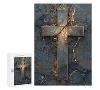 300 PCS Puzzles for Adults Golden Cross Marble Texture Jigsaw Puzzles for Adults Improve Memory Help The Brain Exercise Gifts for Friends And Family 300 PCS