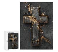300 PCS Puzzles for Adults Golden Cross Wall Art Decor-1 Jigsaw Puzzles for Adults Improve Memory Help The Brain Exercise Gifts for Friends And Family 300 PCS
