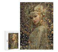 300 PCS Puzzles for Adults Golden Goddess Portrait Jigsaw Puzzles for Adults Improve Memory Help The Brain Exercise Gifts for Friends And Family 300 PCS