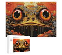 300 PCS Puzzles for Adults Golden Toad with Melting Eyes Jigsaws for Adults Relaxing Games Presents for Women Unique Gifts for Birthday And Christmas 300 PCS