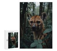300 PCS Puzzles for Adults Hyena Portrait in Lush Greenery Puzzle For Teenagerss Hand Speed Race Train Your Brain And Hands Addictive Toys to Cultivate Patience 300 PCS