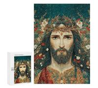 300 PCS Puzzles for Adults Jesus Christ Crown Flowers Art Jigsaw Puzzles for Adults Improve Memory Help The Brain Exercise Gifts for Friends And Family 300 PCS