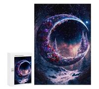300 PCS Puzzles for Adults Magical Winter Moon Scene Puzzle For Teenagerss Hand Speed Race Train Your Brain And Hands Addictive Toys to Cultivate Patience 300 PCS