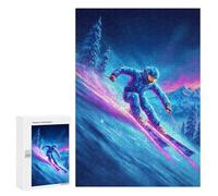 300 PCS Puzzles for Adults Neon Ski Night Adventure-1 Puzzle For Teenagers Birthday Present Difficult And Challenge Unique Birthday And Xmas Gifts 300 PCS