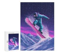 300 PCS Puzzles for Adults Neon Snowboarder in Action Puzzle For Teenagers Birthday Present Difficult And Challenge Unique Birthday And Xmas Gifts 300 PCS