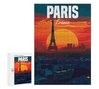 300 PCS Puzzles for Adults Paris France at Night Jigsaws for Adults Relax Games Presents for Women Birthday And Unique Gifts 300 PCS