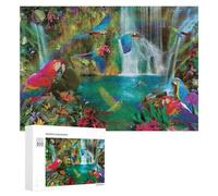 300 PCS Puzzles for Adults Rainforest Paradise with Parrots And Waterfalls Jigsaws for Adults Relaxing Games Presents for Women Unique Gifts for Birthday And Christmas 300 PCS