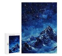 300 PCS Puzzles for Adults Snow-Capped Peaks Under Starry Sky Jigsaw Puzzles for Adults Improve Memory Help The Brain Exercise Gifts for Friends And Family 300 PCS
