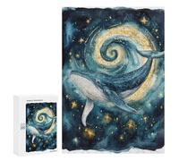 300 PCS Puzzles for Adults Whale in Cosmic Spiral Jigsaw Puzzles for Adults Improve Memory Help The Brain Exercise Gifts for Friends And Family 300 PCS