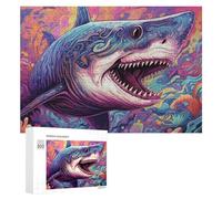 300 PCS Puzzles for Adults Whimsical Shark in Vibrant Underwater Scene -1 Jigsaws for Adults Relaxing Games Presents for Women Unique Gifts for Birthday And Christmas 300 PCS