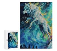 300 PCS Puzzles for Teenagers Galactic Wolf Majesty -1 Jigsaw Puzzles for Teenagers Staycation Kill Time Help The Brain Exercise Family Fun & Game Night 300 PCS