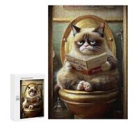 300 PCS Puzzles for Teenagers Grumpy Cat Reading Book-3 Jigsaw Puzzles for Teenagers Staycation Kill Time Help The Brain Exercise Family Fun & Game Night 300 PCS