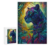 300 PCS Puzzles for Teenagers Rainbow Jaguar in Amazon Rainforest Jigsaw Puzzles for Teenagers Staycation Kill Time Help The Brain Exercise Family Fun & Game Night 300 PCS