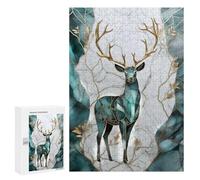 `300 PCS Puzzles for Teenagerss Abstract Stag Kintsugi Art Puzzles for Adults Family Games Difficult Challenge Help The Brain Exercise 300 PCS