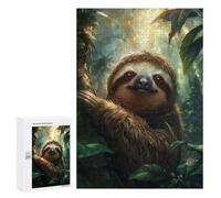 `300 PCS Puzzles for Teenagerss Adorable Sloth in Jungle Puzzles for Adults Family Games Difficult Challenge Help The Brain Exercise 300 PCS