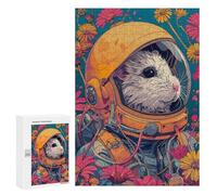 300 PCS Puzzles for Teenagerss Astronaut Hamster Space Puzzle for Adults Fun Games Staycation Kill Time Help The Brain Exercise 300 PCS