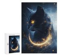 300 PCS Puzzles for Teenagerss Black Magic Cat Puzzle for Adults Fun Games Staycation Kill Time Help The Brain Exercise 300 PCS