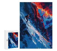 300 PCS Puzzles for Teenagerss Cool Skier In A Mountain Puzzle for Adults Fun Games Staycation Kill Time Help The Brain Exercise 300 PCS