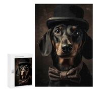`300 PCS Puzzles for Teenagerss Dachshund Hat Puzzles for Adults Family Games Difficult Challenge Help The Brain Exercise 300 PCS