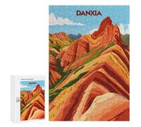 `300 PCS Puzzles for Teenagerss Danxia Wonders Puzzles for Adults Family Games Difficult Challenge Help The Brain Exercise 300 PCS