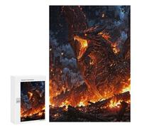 300 PCS Puzzles for Teenagerss Dragon Fury Fire Puzzle for Adults Fun Games Staycation Kill Time Help The Brain Exercise 300 PCS