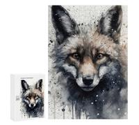 300 PCS Puzzles for Teenagerss Fox Beauty Black Ink Puzzle for Adults Fun Games Staycation Kill Time Help The Brain Exercise 300 PCS