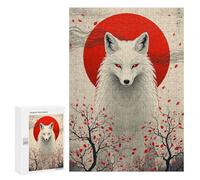 `300 PCS Puzzles for Teenagerss Fox with Red Sun Puzzles for Adults Family Games Difficult Challenge Help The Brain Exercise 300 PCS