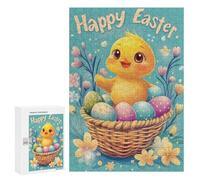 `300 PCS Puzzles for Teenagerss Happy Easter Chick with Eggs Puzzles for Adults Family Games Difficult Challenge Help The Brain Exercise 300 PCS