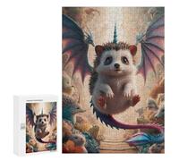 `300 PCS Puzzles for Teenagerss Hybrid Hedgehog with Dragon Wings Puzzles for Adults Family Games Difficult Challenge Help The Brain Exercise 300 PCS