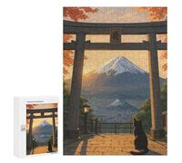`300 PCS Puzzles for Teenagerss Mount Fuji View with Torii Gate Puzzles for Adults Family Games Difficult Challenge Help The Brain Exercise 300 PCS