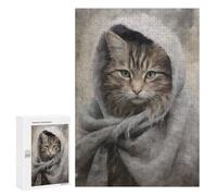 `300 PCS Puzzles for Teenagerss Mysterious Kitten Puzzles for Adults Family Games Difficult Challenge Help The Brain Exercise 300 PCS