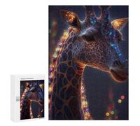 300 PCS Puzzles for Teenagerss Neon Giraffe Puzzle for Adults Fun Games Staycation Kill Time Help The Brain Exercise 300 PCS