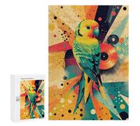 300 PCS Puzzles for Teenagerss Parrot with Retro Bright Green Budgerigar Parrot Puzzle for Adults Fun Games Staycation Kill Time Help The Brain Exercise 300 PCS